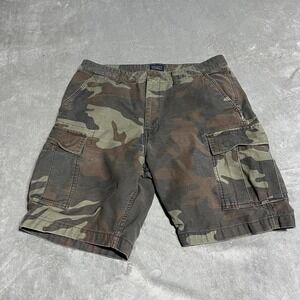 Levis Cargo Shorts Mens 34 Green Camo Military Chino Casual Outdoors Skater